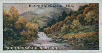 Perler af britisk landskab: The Trossachs, Skotland (farvelitografi) af English School
