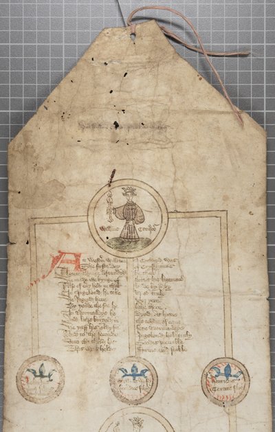 Genealogisk rulle over Englands konger, ca. 1440-79 (pen og blæk på pergament) af English School