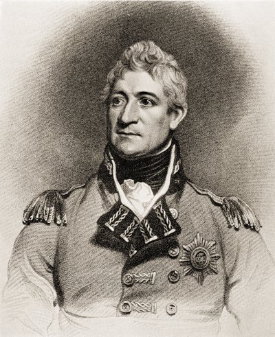General Sir Thomas Picton (1758-1815) (litho) af English School