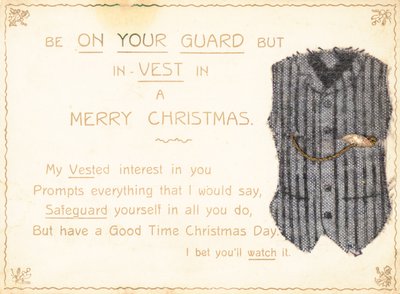 Herrenweste, Weihnachtskarte von English School