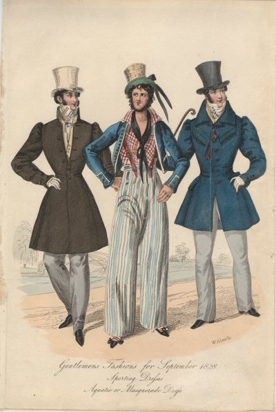 Gentlemans mode til september 1828, 1828 af English School