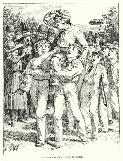 Geoff wird im Triumph davongetragen von English School