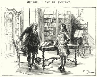 George III og Dr. Johnson (gravering) af English School