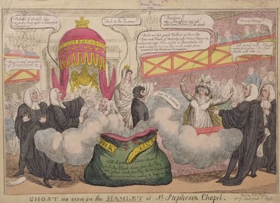 Spøgelse som set i Hamlet of St. Stephens Chapel, pub. 1820 af English School