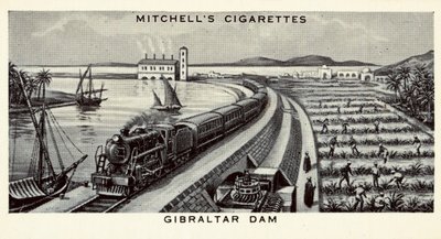 Gibraltar Dam (litho) af English School