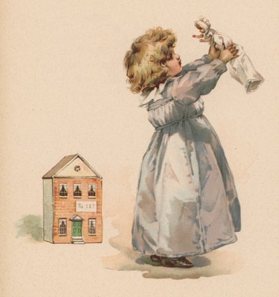 Pige med dukke (chromolitho) af English School