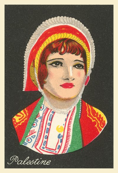 Piger fra mange lande: Palæstina (farvelitografi) af English School