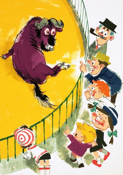 Gnu i en zoologisk have af English School