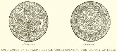 Gold Noble af Edward III, 1344, til minde om sejren ved Sluys af English School