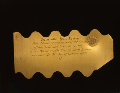 Goldprüfplatte von English School