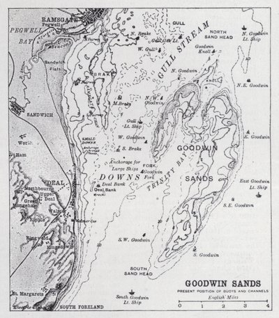 Goodwin Sands (litho) af English School