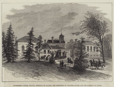 Government House, Ottawa, Dominion of Canada, residensen for prinsesse Louise og markisen af Lorne (gravering) af English School