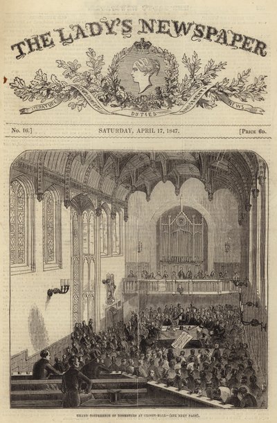 Stor konference for dissentere i Crosby Hall, London, 1847 af English School