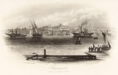 Gravesend fra Tilbury Fort af English School