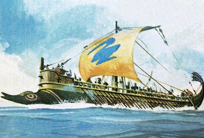 Griechische Kriegsschiffe von English School