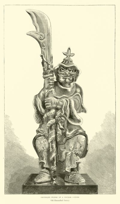 Grotesk figur af en kinesisk soldat af English School