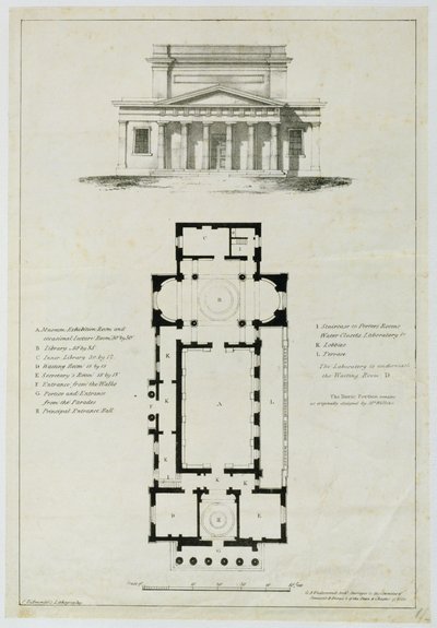 Grundplan for de nedre forsamlingslokaler, Bath, indgraveret af Charles Hullmandel (1789-1850) af English School
