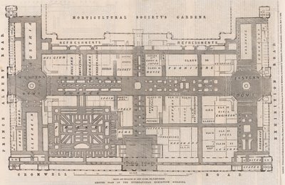 Grundplan for den internationale udstillingsbygning af English School