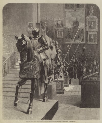 Gruppe fra Armour Court of the Manchester Art-Treasures Exhibition (gravering) af English School