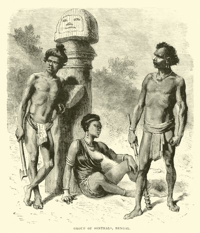 Group of Sonthals, Bengal  af English School