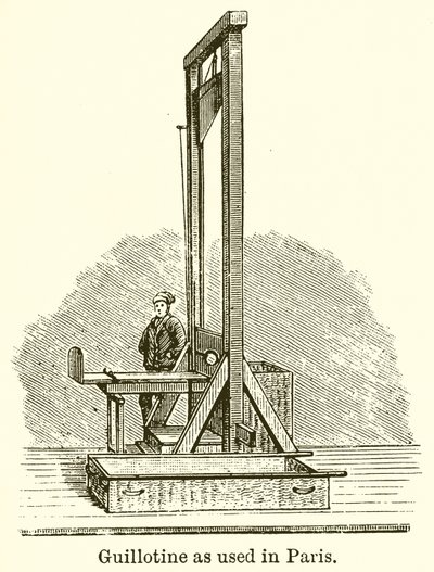 Guillotine som brugt i Paris af English School