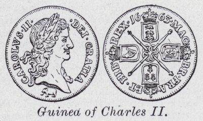 Guinea af Charles II (litho) af English School