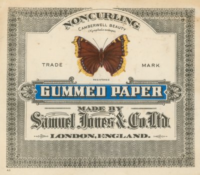 Gummed Paper, lavet af Samuel Jones & Co Ltd, London af English School