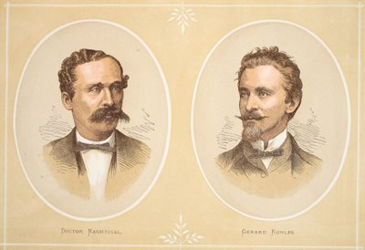 Gustav Nachtigal og Gerard Rohlfs, illustration fra The Pictorial Edition of the Life and Discoveries of David Livingstone af J. Ewing Richie, pub. af A. Fullarton & Co., 1876 af English School