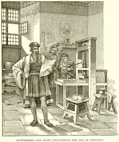 Guttenberg og Faust opdager trykkekunsten af English School
