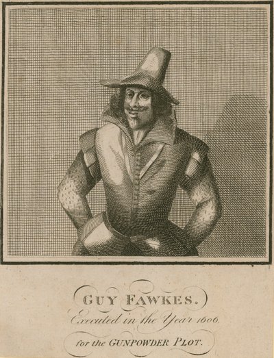 Guy Fawkes, henrettet i år 1606 for Krudtplottet af English School