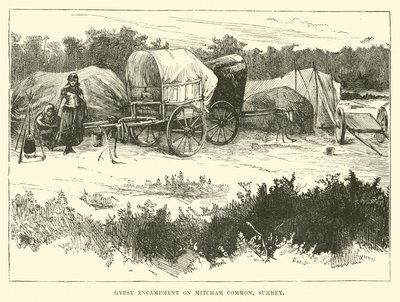 Sigøjnerlejr på Mitcham Common, Surrey af English School