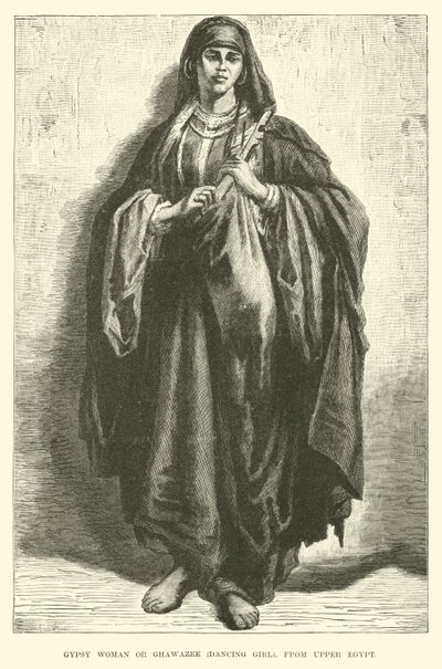 Sigøjnerkvinde eller Ghawazee, dansepige, fra Øvre Egypten af English School