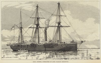 HMS Condor, kommanderet af Lord Charles Beresford (gravering) af English School