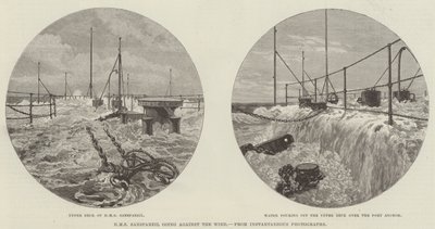 HMS Sanspareil går mod vinden (gravering) af English School