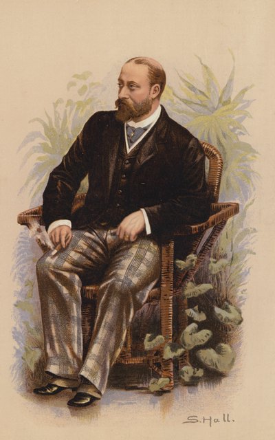 H.K.H. Prinsen af Wales, den kommende kong Edward VII (farvelitografi) af English School