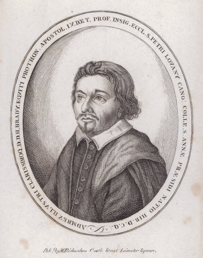 H Brady, engelsk udgiver af en bog om kanonisk ret i slutningen af det 17. århundrede (gravering) af English School