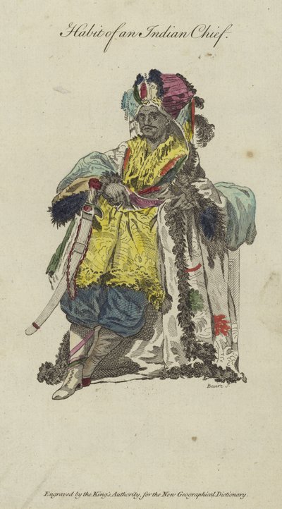 En indisk høvdings vane (farvegravering) af English School