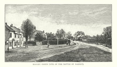 Hadley Green, stedet for slaget ved Barnet (gravering) af English School