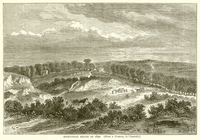 Hampstead Heath i 1840 af English School