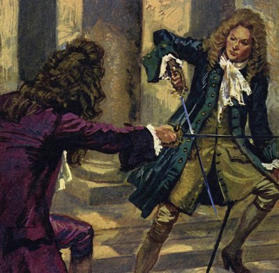 Handel og en komponist og sanger ved navn Mattheson kæmpede en duel med sværd af English School