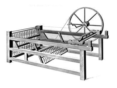 Hargreavess Spinning Jenny, graveret af T.E. Nicholson, 1834 af English School
