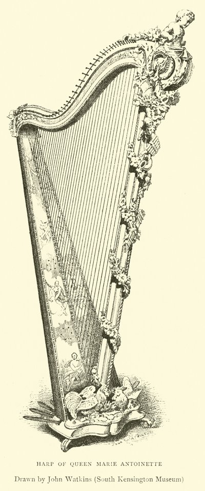 Harpe af dronning Marie Antoinette af English School