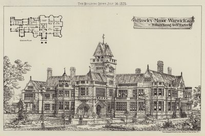 Haseley Manor, Warwick (gravering) af English School