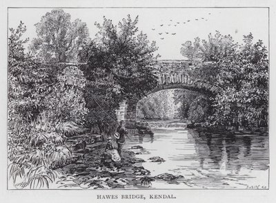 Hawes Bridge, Kendal (gravering) af English School