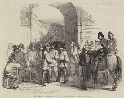 Garibaldis hovedkvarter ved San Silvestri-klosteret i Rom (gravering) af English School
