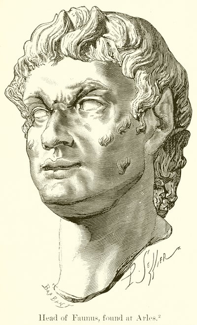 Hovedet af Faunus, fundet ved Arles af English School