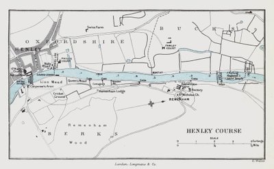 Henley Course (farvet gravering) af English School