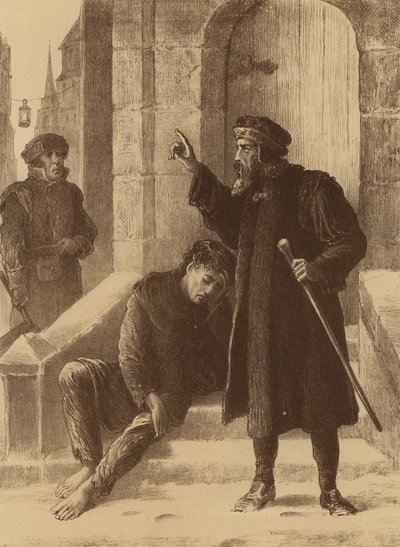 Henry Heath, "At tage ham for at være en butikstyv kalder på vagten" (litho) af English School