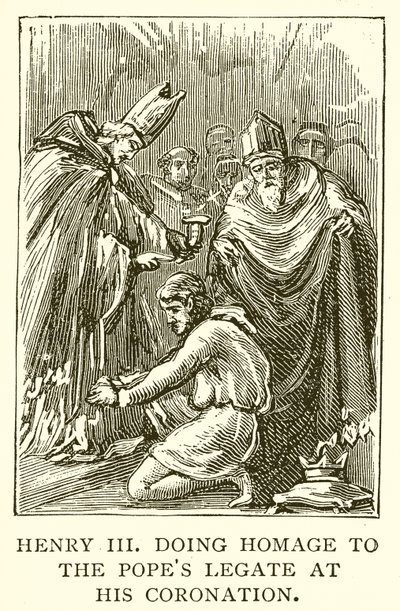 Henrik III hyldede pavens legat ved hans kroning af English School