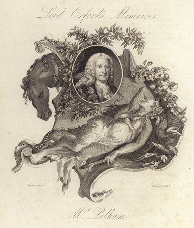 Henry Pelham, britisk whig-politiker og premierminister (gravering) af English School